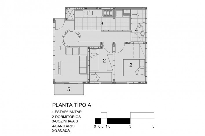 Planta tipo A<br />Biselli & Katchborian Arquitetos 