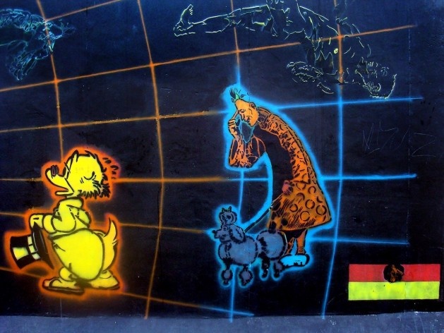 Muro grafitado em Berlim<br />Foto Bruno Santos Stassi 