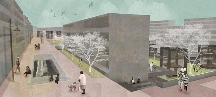 Extra muros, perspectiva observador. Tamar Firer, FAU UFRJ<br />Menção honrosa 