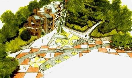 Croqui da praça da vila verde<br />Imagem do autor do projeto 