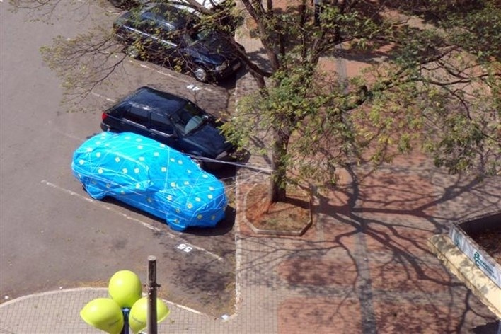 Vistas aéreas da montagem na praça Toledo de Barros<br />Foto divulgação 