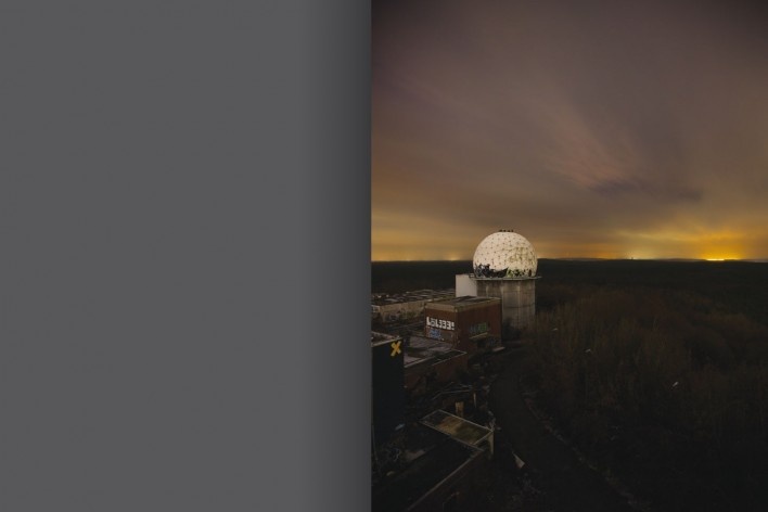 Antiga estação americana de espionagem por radar em Teufelsberg. Exposição "Berlinscapes"<br />Foto Tuca Vieira 