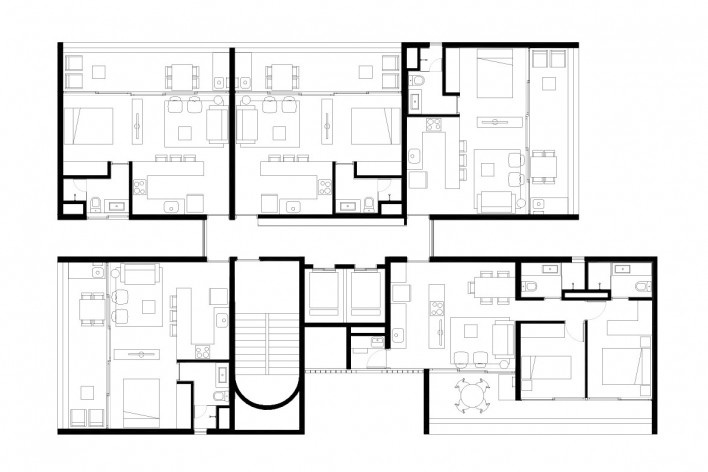 Residencial Huma Klabin, planta tipo, Vila Mariana, São Paulo, 2016, escritório UNA Arquitetos<br />Imagem divulgação 