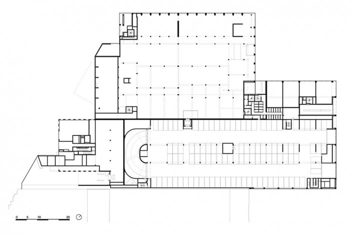Bottière Chénaie, mezzanine floor plan, Nantes, France, 2019. Architects Kees Kaan, Vincent Panhuysen, Dikkie Scipio (authors) / Kaan Architecten<br />Imagem divulgação/ disclosure image/ divulgation  [Kaan Architecten]
