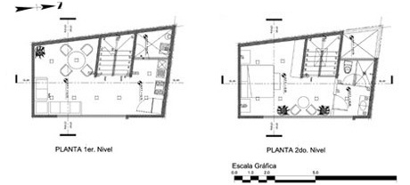 Plantas primeiro e segundo pavimento<br />Imagem dos autores do projeto 
