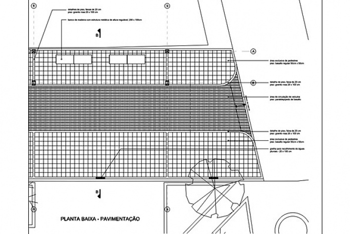Detalhe pavimentação <br />Desenho do escritório 