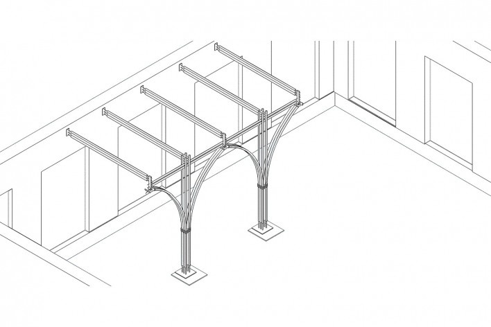 Art Gallery Catucaba, isometric view, São Luiz do Paraitinga SP Brasil, 2017. Arquiteto Sven Mouton / escritorio CRU! Architects<br />Imagem divulgação  [Acervo CRU! Architects/ Sven Mouton]
