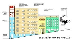 Elevação tabuão de baixo<br />Imagem dos autores do projeto 