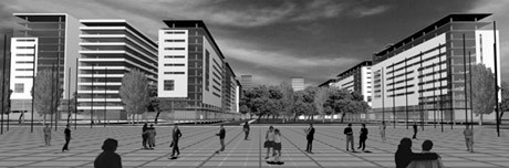 Vista da Grande Praça
 <br />Imagem dos autores do projeto 