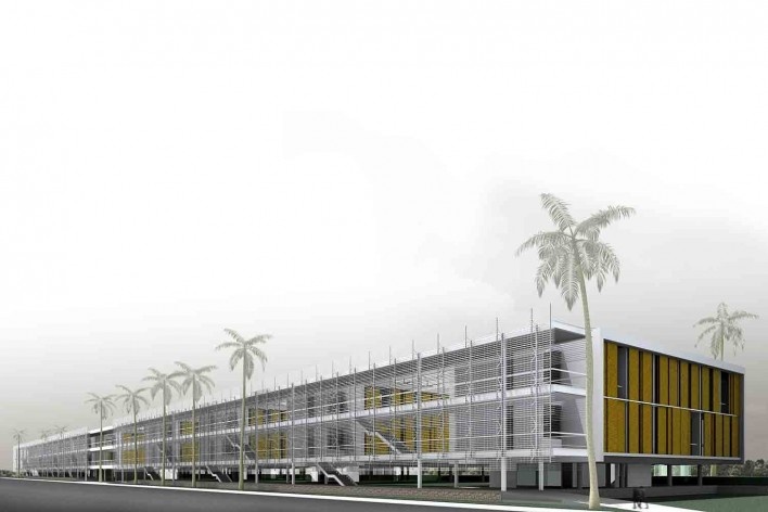 Dormitórios e alojamentos para professores e estudantes, concurso, Miraflores, Panamá, 2008. Sic Arquitetura<br />Imagem divulgação 