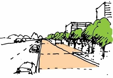 Croqui da Área de Crescimento Urbano<br />Imagem dos autores do projeto 
