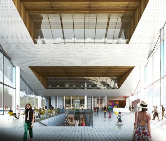 Concurso Anexo da Biblioteca Nacional, perspectiva, Rio de Janeiro, 3º lugar, arquiteto Renato Dal Pian<br />Imagem divulgação 