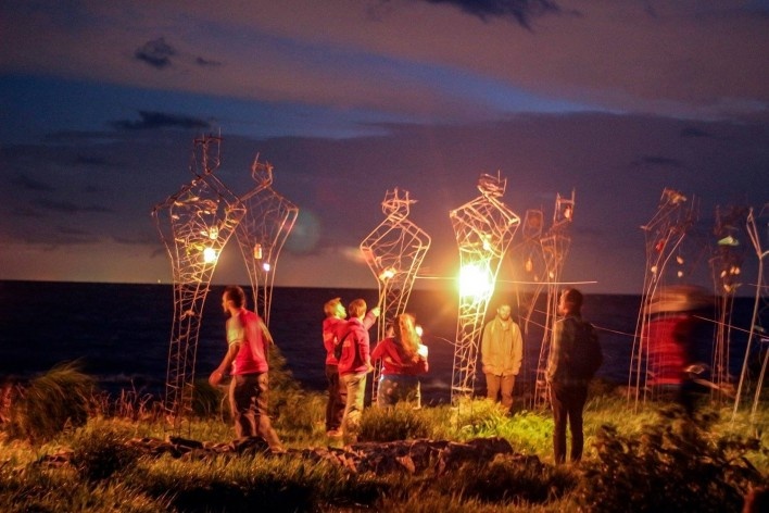 Memorial aos migrantes, Elea 2018, Colônia do Sacramento, Uruguai. Coletivo Arrabal<br />Foto Juan Guillermo Bravo 