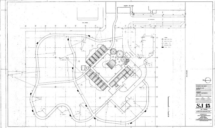 Residência dos Padres Claretianos, desenhos do projeto executivo, Batatais SP Brasil, 1984. Arquitetos Affonso Risi e José Mario Nogueira<br />Imagem divulgação  [Acervo FAU USP]