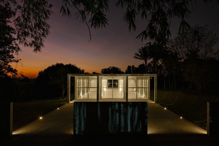 Pavilhão da Agrofloresta, Porto Feliz SP, 2023. Arquiteto Felipe SS Rodrigues (autor)<br />Foto Fran Parente 