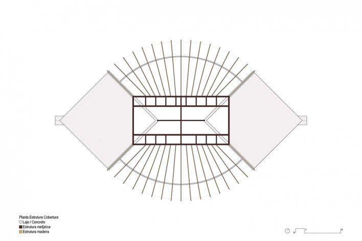 Bocaina House, rooftop structural plan, São José do Barreiro SP, 2021. Architects Ana Altberg and Cesar Jordão<br />Imagem divulgação/disclosure image  [Acervo/collection Ana Altberg e Cesar Jordão]