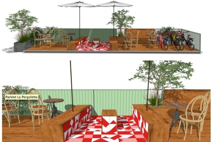 Parklet Pais de Araújo, São Paulo, 2015, arquiteto Homã Alvico<br />Foto divulgação 