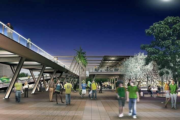Arena Pantanal, perspectiva, Cuiabá MT. Arquiteto Sergio Coelho [GCP Arquitetos]