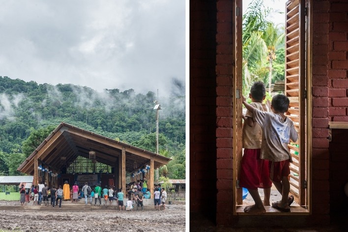 Casa Grande Atyaro Pankotsi, Río Tambo, Junín, Perú, 2019. Arquitectos Marta Maccaglia, Raúl Arancibia, Auriane Bonnault, Samanta Sinistri, Helmer Carrión, Emilio Santos Pérez, Carlos Barreda / Asociación Semillas para el Desarrollo Sostenible<br />Foto Eleazar Cuadros 