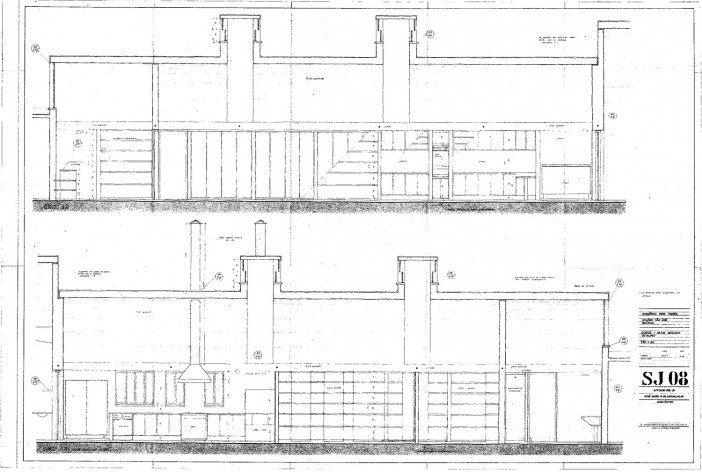 Residência dos Padres Claretianos, desenhos do projeto executivo, Batatais SP Brasil, 1984. Arquitetos Affonso Risi e José Mario Nogueira<br />Imagem divulgação  [Acervo FAU USP]