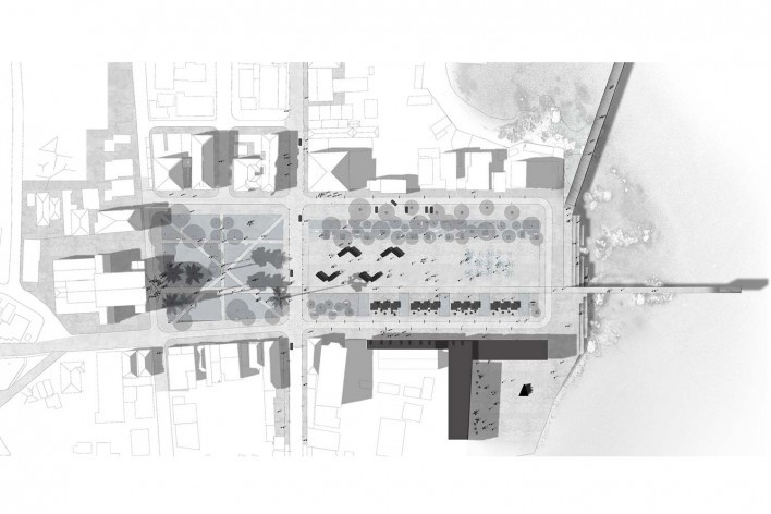 Requalificação urbanística do centro histórico de São José, Santa Catarina, 2014. 1º lugar. Planta da praça