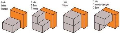 Esquema de alternativas de ocupação<br />Imagem dos autores do projeto 