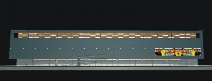 Centro de Facilidades e Entretenimentos (CFE), elevação<br />Imagem dos autores do projeto 