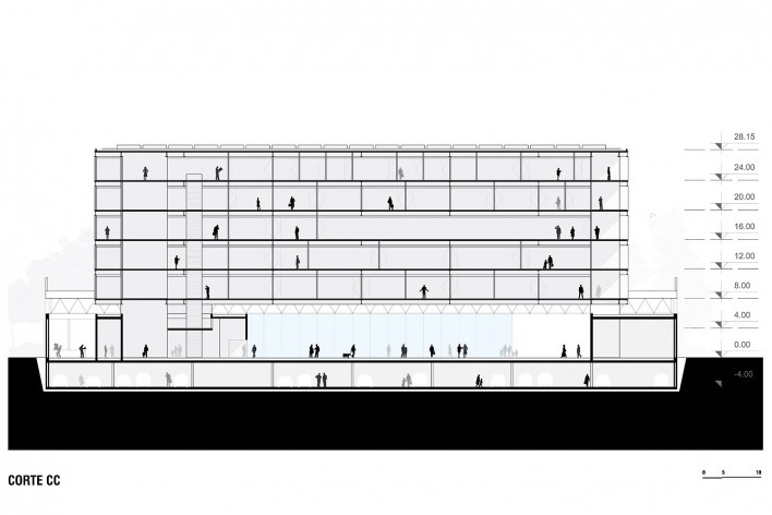 Campus Igara UFCSPA, corte. OSPA Arquitetura e Urbanismo<br />Imagem divulgação 