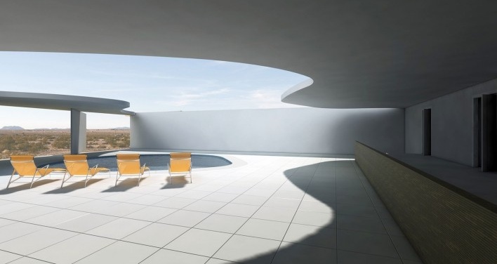 Residência Rothschild, Cesaréia, Israel, 1965, arquiteto Oscar Niemeyer<br />Modelagem tridimensional Marco Milazzo e Rômulo Almagro 