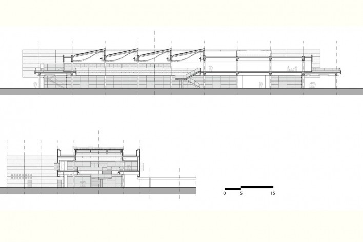 Aflalo & Gasperini Arquitetos, Parque da Juventude, Biblioteca. Corte