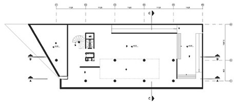 2º pavimento (chegada, espaços de exposição permanente, acesso ao 3º pavimento, reserva técnica e montagem)<br />Imagem dos autores do projeto 