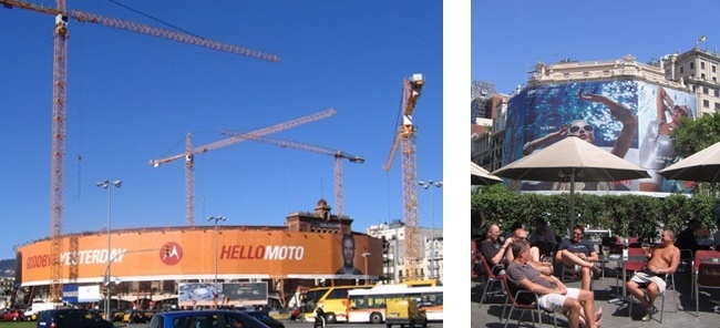 Publicidade no trabalho e no lazer para onde se olhe em Barcelona