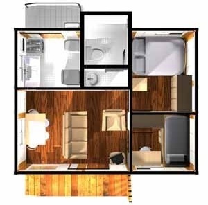 Planta da unidade habitacional<br />Imagem dos autores do projeto 
