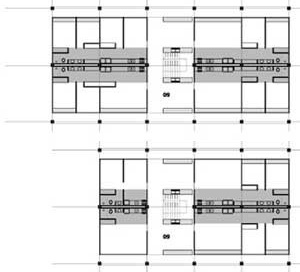 Planta Bloco FF - 4 flats e Bloco KF - 2 kitnets e 2 flats
  	  	 <br />Imagem dos autores do projeto 
