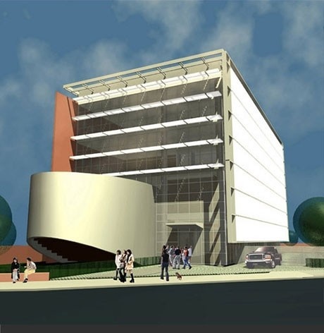 Perspectiva fachada principal<br />Imagem do autor do projeto 