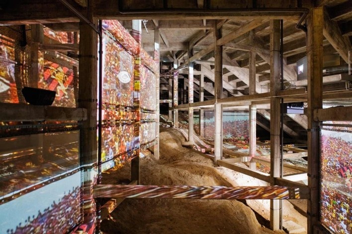 Museu do Futebol, sala da exaltação, 2008. Arquiteto Mauro Munhoz<br />Foto Nelson Kon 