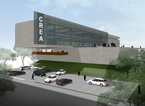 Perspectiva externa - vista geral do projeto<br />Desenho do escritório 