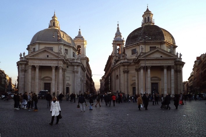 Piazza del Popolo, Roma, 21 de dezembro de 2013<br />Foto Gisela Barcellos de Souza 