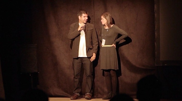 André Costa e Tassia Quirino na abertura oficial do festival Move Cine Arte 2012, Monte Verde<br />Foto Helena Guerra 