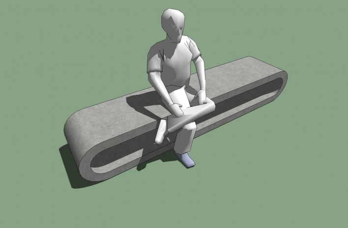Modelo 3D - Banco bola<br />Imagem dos autores do projeto 
