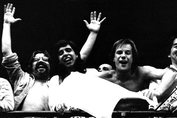 Marquito, Terezoca e Valdir no Morumbi. Corinthians campeão paulista de 1982