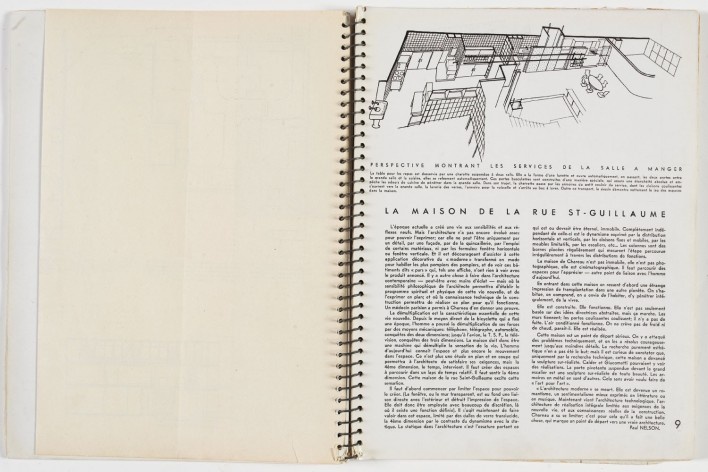 Maison de Verre publicada na revista L’Architecture d’Aujourd’Hui, n. 9, 1933, encarte com desenhos e p. 9<br />Imagem divulgação 
