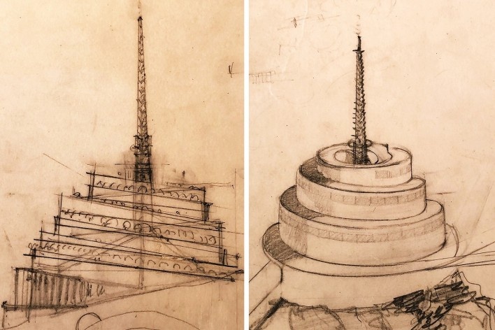 The Gordon Strong Automobile Objective, Frank Lloyd Wright, mostra “The Human Insect: Antenna Architectures 1887-2017”<br />Foto Ana Tagliari / Wilson Florio, 2018 