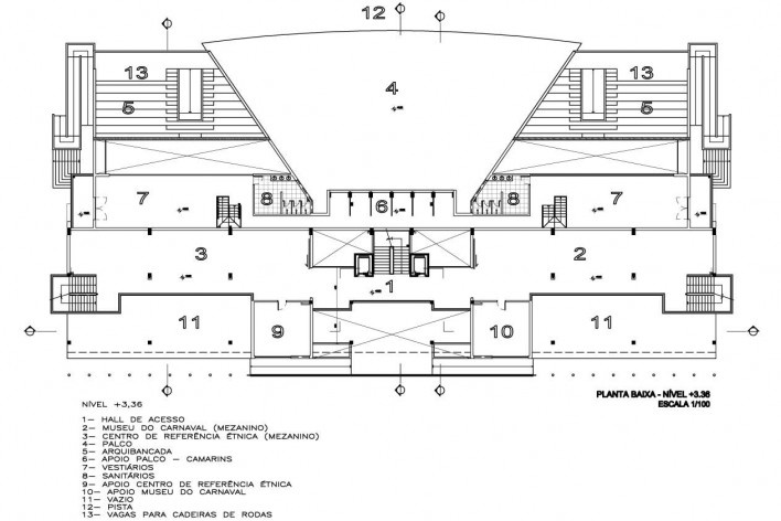 Arquibancada Palco - planta nível + 3.36 [Desenho do escritório]