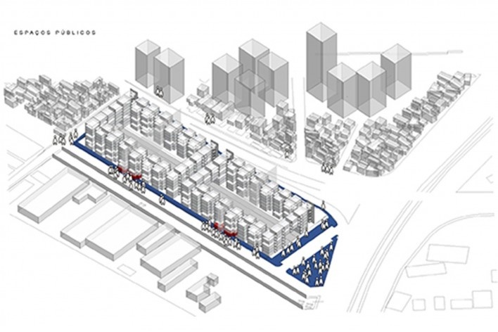Diagrama de espaços públicos<br />Biselli & Katchborian Arquitetos 