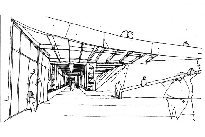 Perspectiva acesso Hospital de Base. Concurso Passagens sob o Eixão. Menção honrosa 04<br />divulgação 