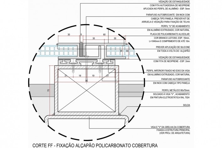 Arena da Juventude, cobertura em policarbonato corte F, Parque Olímpico de Deodoro, Rio de Janeiro, RJ, Escritório Vigliecca & Associados<br />Imagem divulgação 