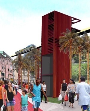 Perspectiva monotrilho na nova fachada urbana<br />Imagem do autor do projeto 