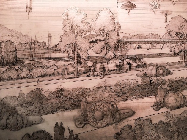 Broadacre City, Frank Lloyd Wright, mostra “The Human Insect: Antenna Architectures 1887-2017”<br />Foto Ana Tagliari / Wilson Florio, 2018 