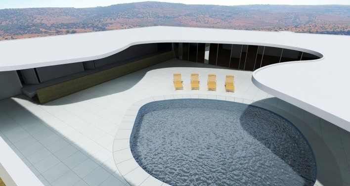 Residência Rothschild, Cesaréia, Israel, 1965, arquiteto Oscar Niemeyer<br />Modelagem tridimensional Marco Milazzo e Rômulo Almagro 